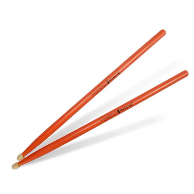Baquetas de Madeira com Ponta Oval - Cores Vibrantes: Vermelho, Preto, Azul, Amarelo, Verde, Laranja, Branco, Roxo e Rosa para Instrumentos Musicais