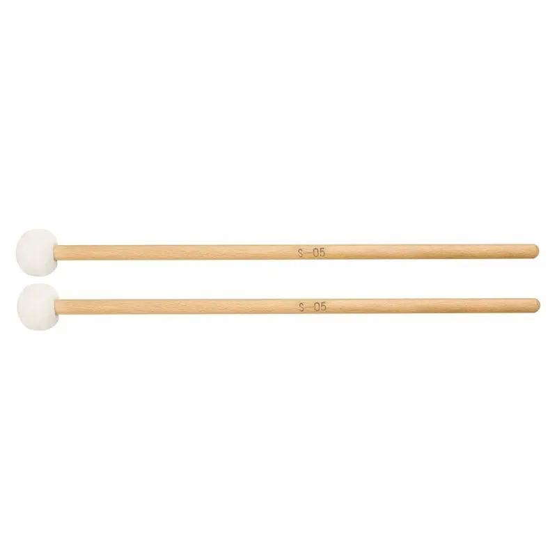 2 pçs tímpanos vara feltro martelo macio varas para cabeça tambor címbalo gong mallet acessório percussão fácil - Image 1