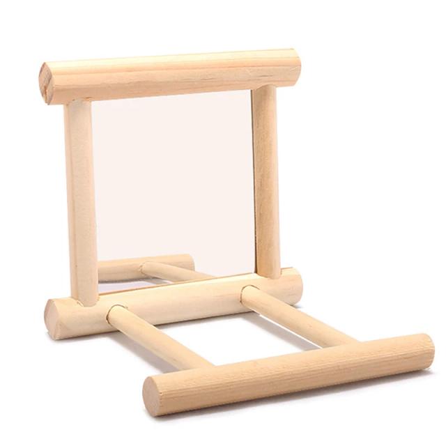 Espelho de Brinquedo para Pássaros com Poleiro - Acessórios Ideais para Papagaios, Periquitos e Calopsitas