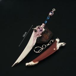 Arma do jogo Tangmen Huo Yuhao, Adaga do Tigre Branco com Bainha Faca Modelo de Liga de Zinco Artesanato Artesanal Anime Cercando 16cm - Image 1