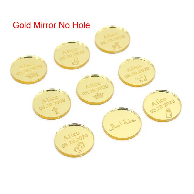 Conjunto de 30 Etiquetas Personalizadas em Ouro/Prata para Casamentos e Festas - Confetes Redondos com Logotipo para Garrafas e Doces DIY