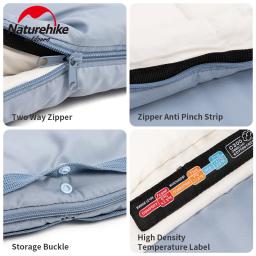 Naturehike saco de dormir infantil ultraleve, saco de dormir de algodão emendável com estilo mamãe com chapéu para acampamento ao ar livre 12 ℃ ~ 8 ℃ - Image 4
