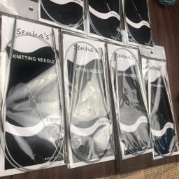 Conjunto de agulhas de tricô circular, artesanato em aço inoxidável, 100cm, 43, 65, 80, 120cm, tamanho 2.0-5.0mm, frete grátis, 7pcs por conjunto - Image 2