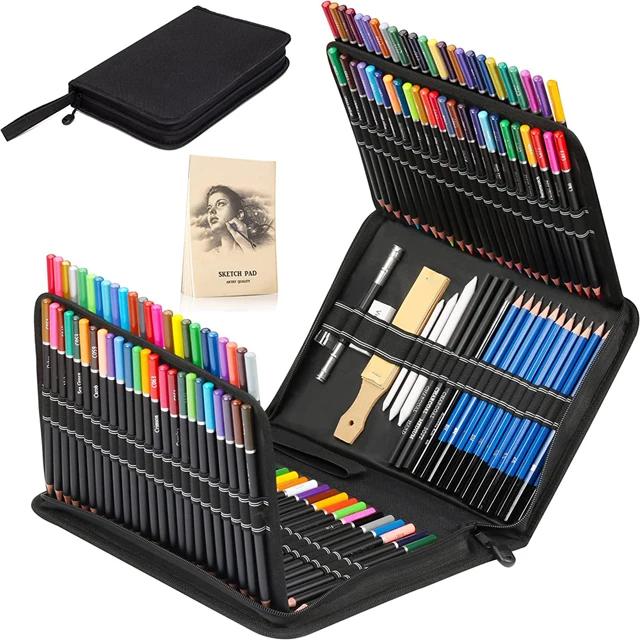 Desenho e Desenho Conjunto de Pintura, Inclui 120 Lápis Coloridos, 12 Lápis Sketch, 3 Charcoal Book, Sharpener, 144pcs - Image 1