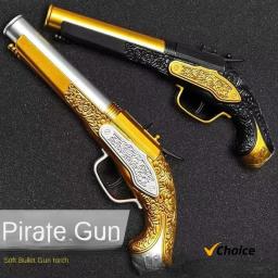 Pistola dupla macia Winchester Gold Revolver emula pistola pirata caribe EVA pistola de brinquedo infantil - Image 1