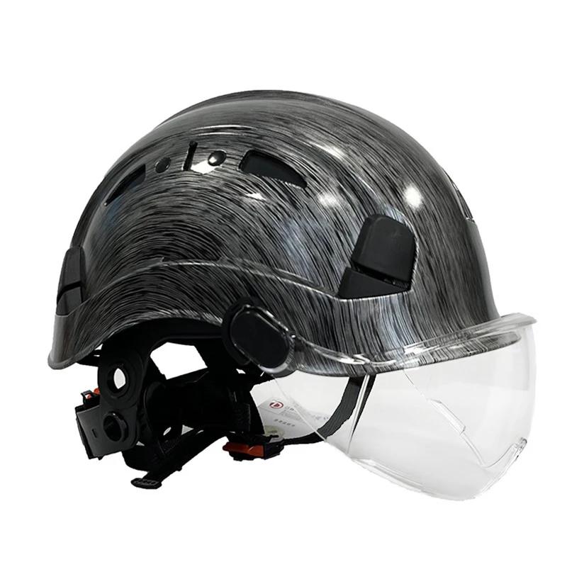 ABS Capacete De Segurança Com Óculos De Proteção, Cap Trabalho De Construção, Chapéu De Proteção, Escalada Equitação, Trabalho Ao Ar Livre, Capacete De Resgate, CR08X - Image 1