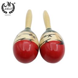 M MBAT-Maracas de percussão cor de madeira, martelo de areia de madeira, brinquedo musical para crianças, baby shaker, festa tropical, 1 par - Image 4