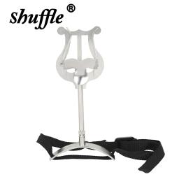 Portátil Tenor Horn Sheet Music Stand, Euphonium Silver Metal, Marching Music Stand, Acessórios para instrumentos de sopro, Peças - Image 1
