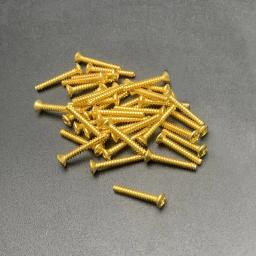 50 pces guitarra única bobina pickups altura ajustando parafusos 3x21mm parafuso de cauda plana para captador instalação preto/ouro/cromo - Image 6