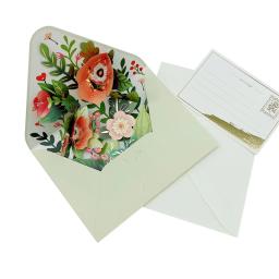 Cartões de Ação de Graças com Flores, 3D Pop Up, Inclui Envelope e Etiqueta, Presente para Todas as Ocasiões com Adesivo - Image 4