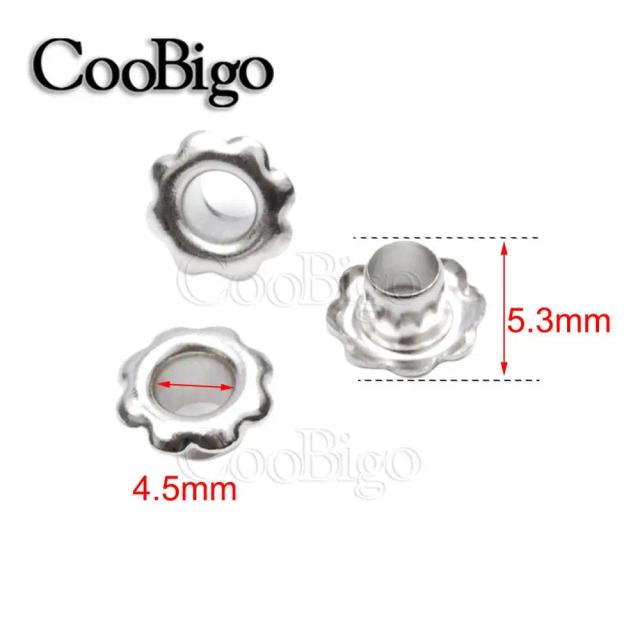 Kit com 100 Ilhós de Metal para Artesanato: Ferramenta de Perfuração e Acessórios para Couro, Scrapbook, Roupas e Sapatos.