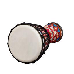 Tambor Africano portátil com arte colorida Padrões, Mão Tambor, Percussão Instrumento Musical, Djembe, 8 em - Image 6