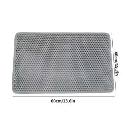 Dupla camada EVA Pet Litter Mat, Filtro de caixa Pet Litter, Cat Scratch Mat, Suprimentos cinza, 45x60cm - Image 1