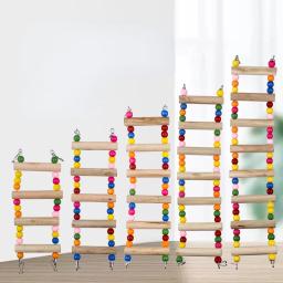 Gaiola Pendurada Colorida para Pássaro Papagaios De Madeira Natural, Ponte De Suspensão, Brinquedos De Balanço, Escadas De Escalada, Suprimentos De Brinquedo De Pássaro - Image 5