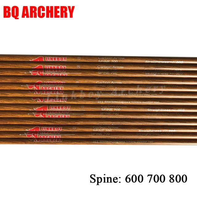 Eixos de Carbono Puro para Arco Recurve e Tradicional, Tiro com Arco, Spine 600-1200, ID 4.2mm, Pacote com 6 Peças