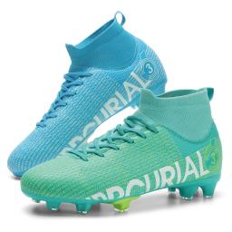 Sapatilhas de futebol masculinas de alta qualidade, chuteiras de treinamento de grama, chuteiras antiderrapantes, meninos, FG, TF, largas, tamanho 31-48, nova chegada - Image 2