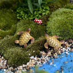 2 pçs mini tartaruga do mar estatuetas resina tartaruga miniaturas micro paisagem jardim musgo bonsai ornamentos tanque de peixes casa mesa decoração - Image 5