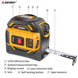 Medidor de distância a laser digital, roleta eletrônica, fita métrica inoxidável, 3in 1 - Image 4