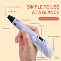 DIY Caneta de Impressão 3D com Tela LED, Filamento PLA, Impressora 3D, Stift, Brinquedo Criativo, Presente para Crianças, Desenho de Design, 25m - Image 4