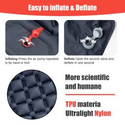 PACOONE-Colchão Inflável com Travesseiros, Almofada de Dormir, Ultraleve Air Mat, Built-in Bomba Inflator, Camping ao ar livre, Caminhadas, Viagem - Image 3