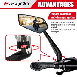 Easydo-bicicleta e motocicleta espelho retrovisor, 360 ° ajustável, azul, acessórios de ciclismo - Image 3