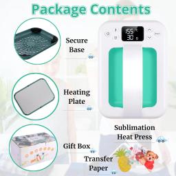 Mini Prensa Térmica Portátil para DIY, Rápido, Mesmo Calor, Fácil, Camisas Artesanais, X com Base Isolada, Sublimação HTV, 7 em × 5 em - Image 6