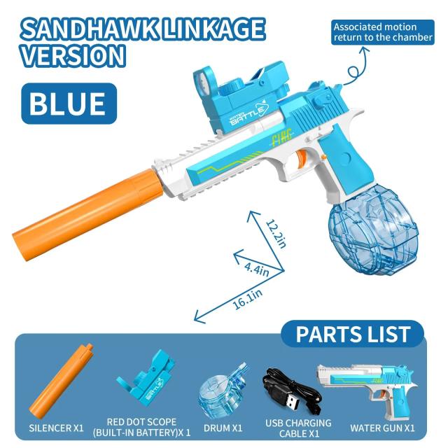 Brinquedo Aquático Elétrico Desert Eagle para Crianças - Lançador Automático para Aventura ao Ar Livre no Verão
