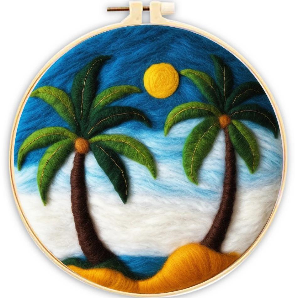 Gatyztory kit de feltragem de agulha starter kit de feltragem de coqueiro para iniciantes diy mar agulha lã feltragem pintura artesanato arte - Image 1