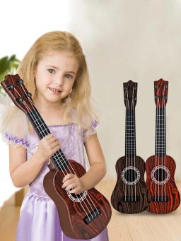 Guitarra Ukulele Clássica com Pás para Crianças, Instrumento Musical, Aprendizagem Educacional Precoce, Atrações Ajustáveis, 2 Cores - Image 1