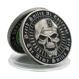 Crânio exército moeda morte desafio moeda-retro raro 1 oz comemorativa coleção de fãs de moedas - Image 1