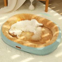 Canil lavável quadrado de pelúcia para animais de estimação, sofá-cama, almofada, removível, espessado, impermeável, grande, médio, pequeno, gato, cachorro - Image 1