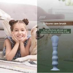 Silicone Pet Pomada Aplicador Cat Grooming Comb Escova de pasta de mancha de lágrima Ventosa Removedor para cães - Image 3