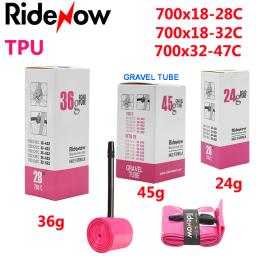 Ridenow estrada bicicleta tpu tubo interno 700x18 23 25 28 30 32 pneu câmera cascalho mtb 29x1.5 1.75 pneu da bicicleta ciclismo pneu presta válvula - Image 1