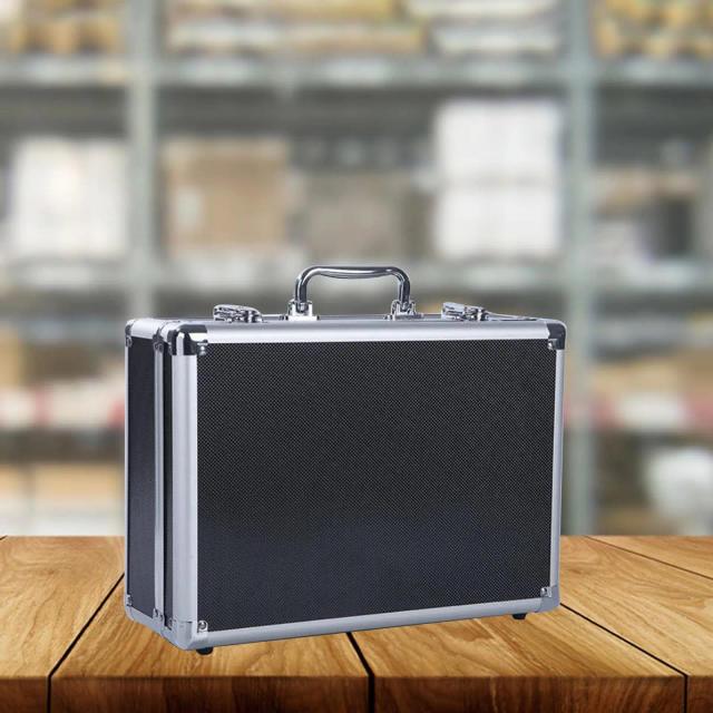 Estojo de Armazenamento em Alumínio com Compartimentos, Caixa Sólida com Zíper para Ferramentas, Viagens e Equipamentos como Microfones