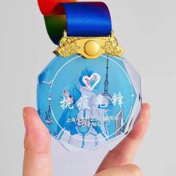 Cristal Medalha Octogonal Personalizado DIY Vidro Prêmios para Dança Cantar Esporte Competição Troféu Lembrança Crystal Craft Gift - Image 2