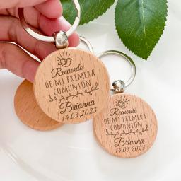 Personalizado Chaveiro De Madeira, Lembrança De Comunhão Personalizada, Minha Primeira Comunhão, Favor De Festa, Chaveiro De Madeira, Presente Para Convidado, 10Pcs - Image 2