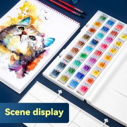 Sonnet-Conjunto de Pintura Aquarela para Artistas, Cores Vívidas Brilhantes, Pigmentos Aquarela, Panelas Completas na Caixa de Cartão, 12, 16, 24 Cores, 2.5 ml - Image 5