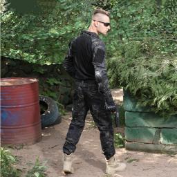Ternos táticos milita uniforme ternos camo camisas de caça calças de carga com almofadas airsoft paintball caça conjuntos roupas ao ar livre - Image 6