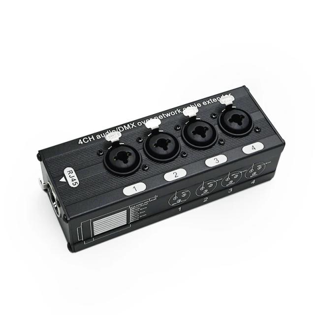 Cabo XLR Multi Network para Iluminação de Palco e Estúdio de Gravação, Macho para Fêmea, RJ45 Ethernet com 4 Canais e 3 Pinos
