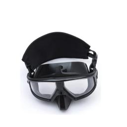 Máscara de Mergulho com Cobertura de Alça, Esportes Aquáticos, Material Liso, Artigos Esportivos Pretos, Alta Qualidade, 1Pc - Image 2