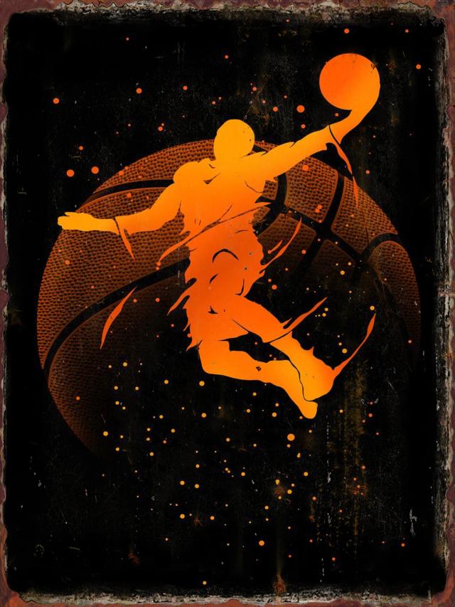 Placas de Metal Coloridas de Basquete para Decoração de Parede, Pôsteres da NBA e Arte para Casa