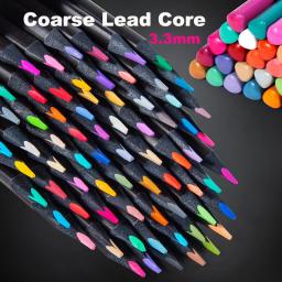 Conjunto de lápis de cor de arte sortida H&B, 24/50/72 peças à base de óleo de madeira preta 3.3mm artistas profissional kit de coloração para adultos com núcleo macio - Image 3
