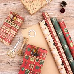 Rolo De Papel Kraft Para Embrulho De Presente, Colorido, Baby Shower, Holiday Party, Natal, Casamento, 50x70cm - Image 1