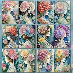 Floral gasto chique Scrapbook Paper Set, perfeito para revistas de bala, artesanato, Scrapbooking Suprimentos, Junk Journal Kits, 58 pcs - Image 3