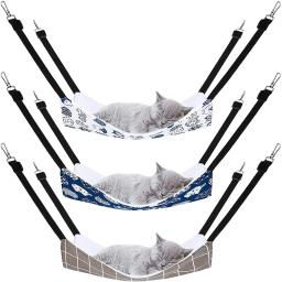 Rede suspensa com alças ajustáveis, gaiola dupla face para animais de estimação, cama de descanso para animais pequenos, gato - Image 1