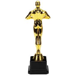 Estátua de plástico pequeno troféu para festa, artesanato banhado a ouro, lembranças de prêmios, réplica e Oscar, presentes, 18cm, 21cm, 26cm, 1 pol, 3PCs - Image 2