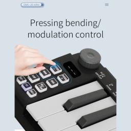 Mini teclado usb portátil, 25 teclas, com acorde inteligente, modos de escala, arpejador para música - Image 2