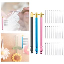 Portátil intercambiáveis Crochet ganchos, Metal Handle, bordado, 10 tamanhos - Image 4