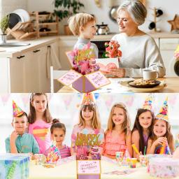 3D Surprise Birthday Pop Up Cartão, Festa criativa Decorar, Desejos Desejos, Nota de bênção, Garoto, Menina, Menino, Adulto, 3pcs - Image 4