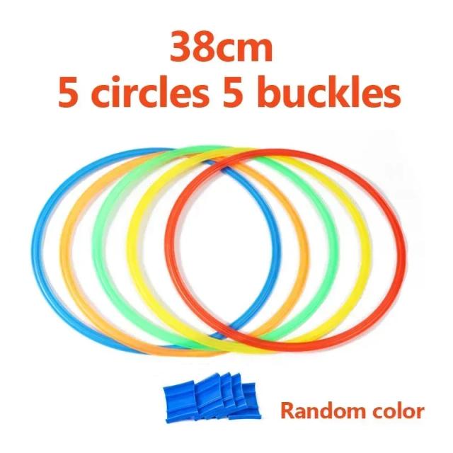 Divertido Conjunto de Treinamento Físico ao Ar Livre para Crianças: 10 Aros e Conectores para Jogos com Salto e Brincadeiras no Parque